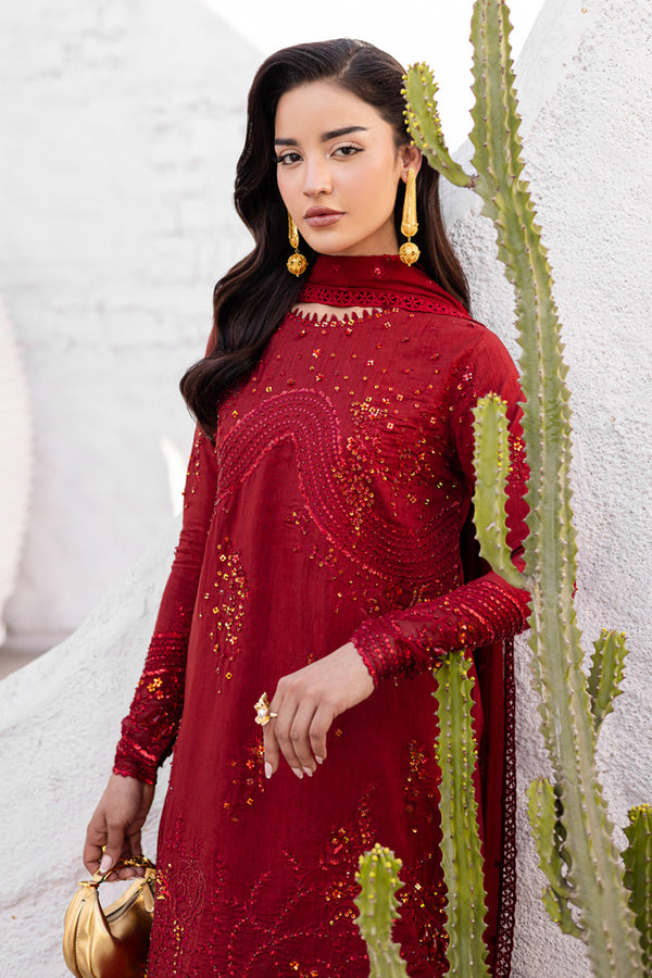 Marjjan | Elyna Lawn | SACRLET MP-48 (RED) - Official Marjjan - Agha Fabrics UK