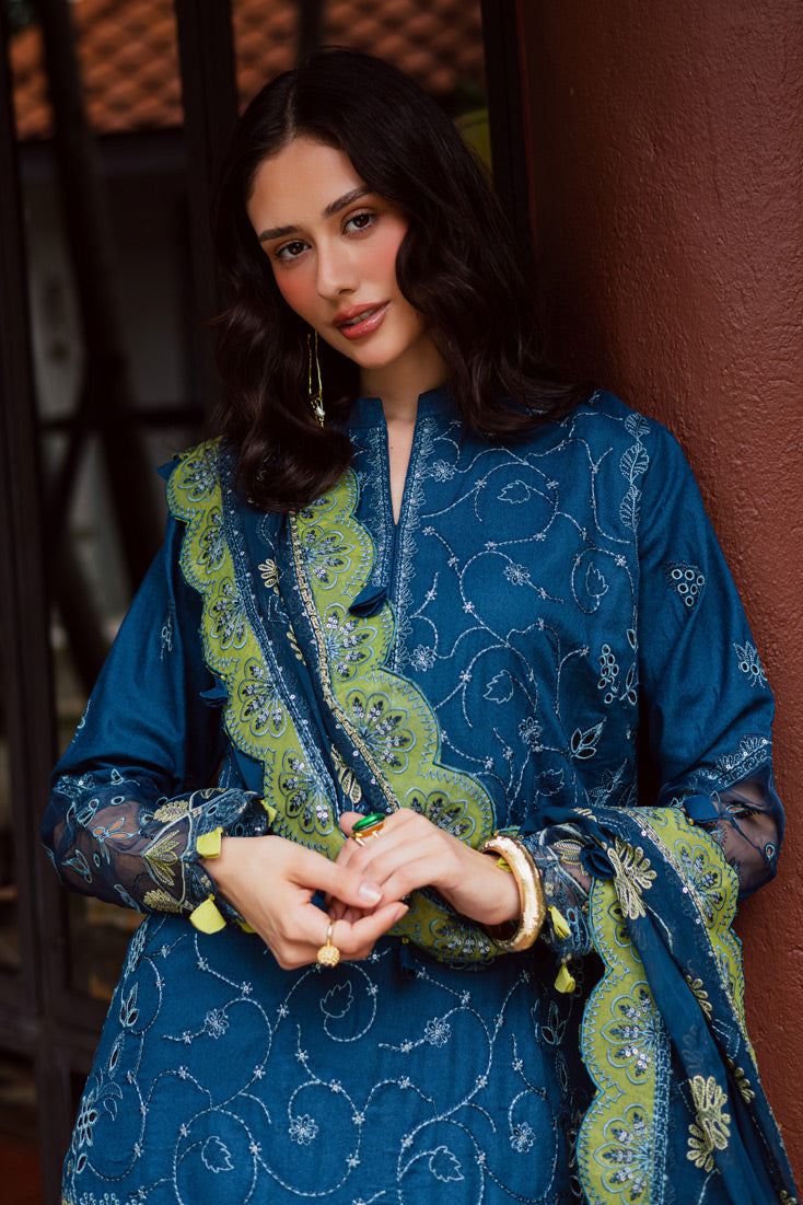 Marjjan | Bella Karandi 25 | MWK-38 B (TEAL BLUE) - Official Marjjan - Agha Fabrics UK