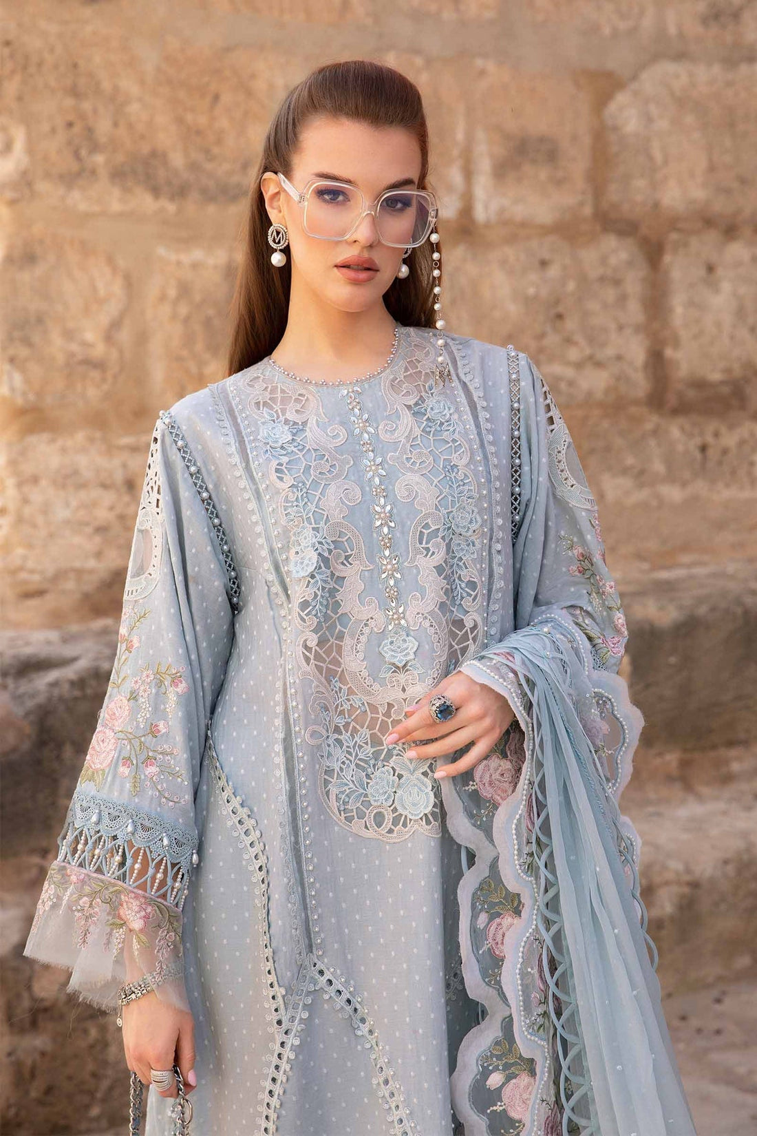 Maria B | Voyage a' Luxe Lawn | D-2410-B -  Maria B Luxury -  Agha Fabrics