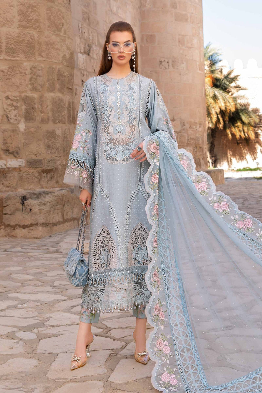 Maria B | Voyage a' Luxe Lawn | D-2410-B -  Maria B Luxury -  Agha Fabrics
