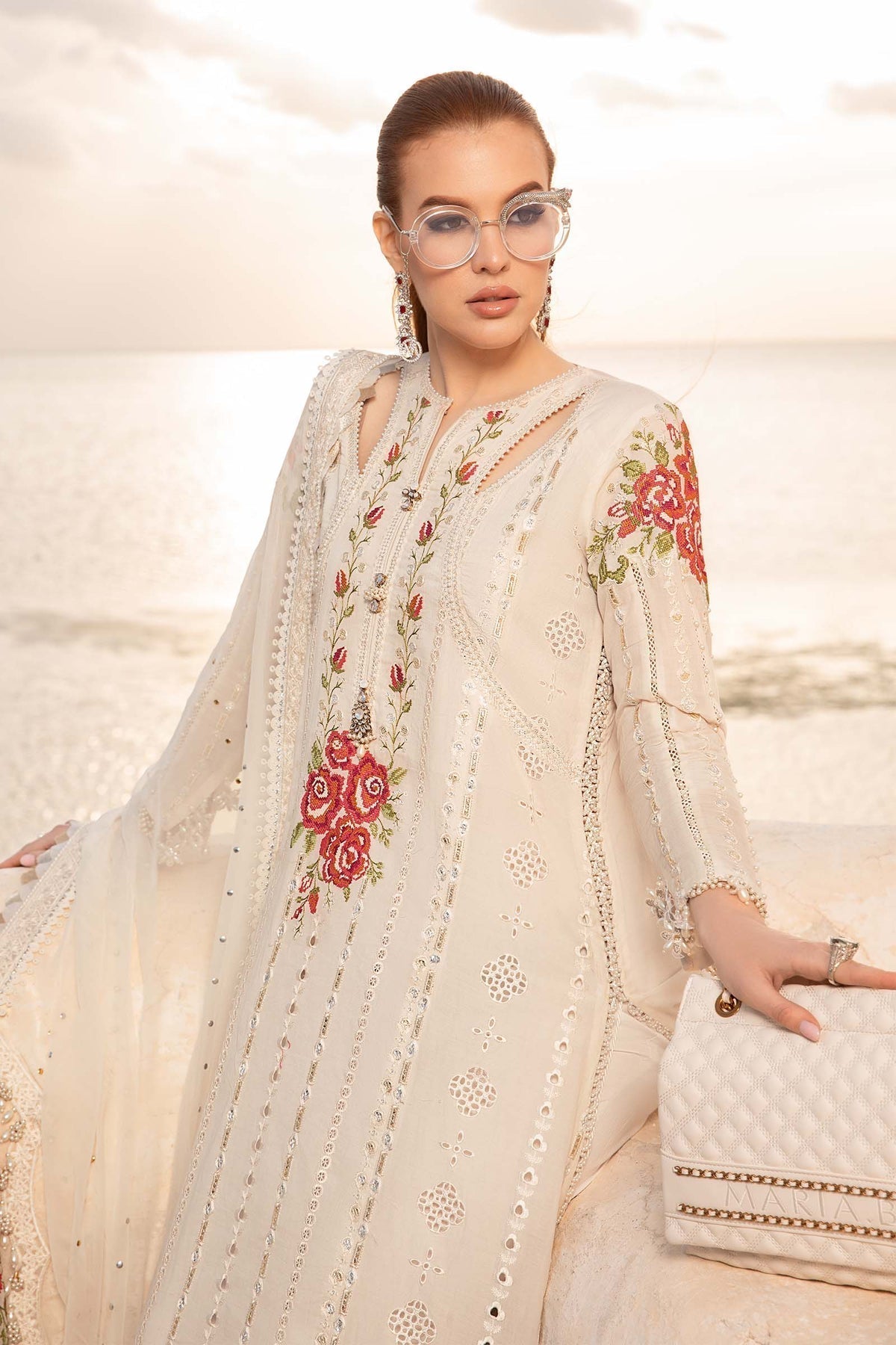 Maria B | Voyage a' Luxe Lawn | D-2412-A -  Maria B Luxury -  Agha Fabrics