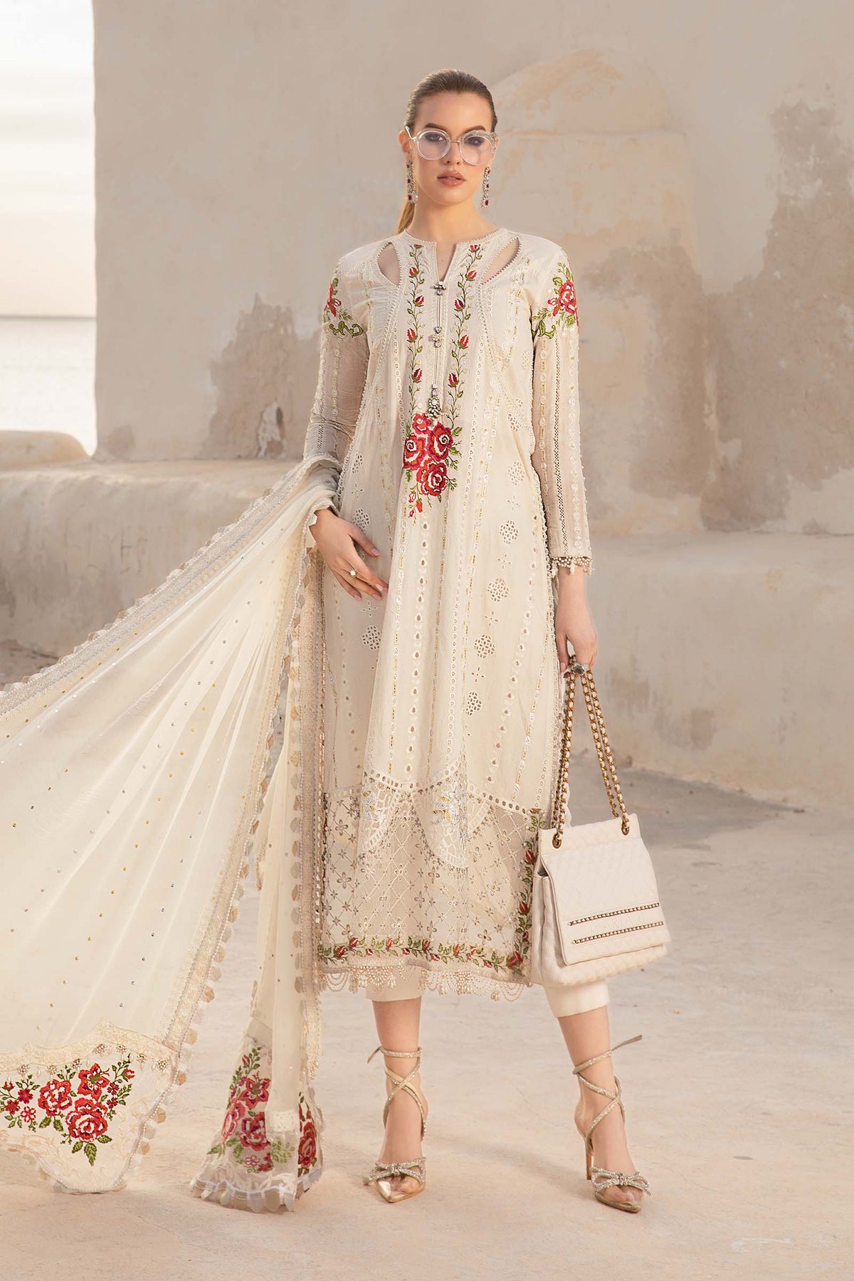 Maria B | Voyage a' Luxe Lawn | D-2412-A -  Maria B Luxury -  Agha Fabrics
