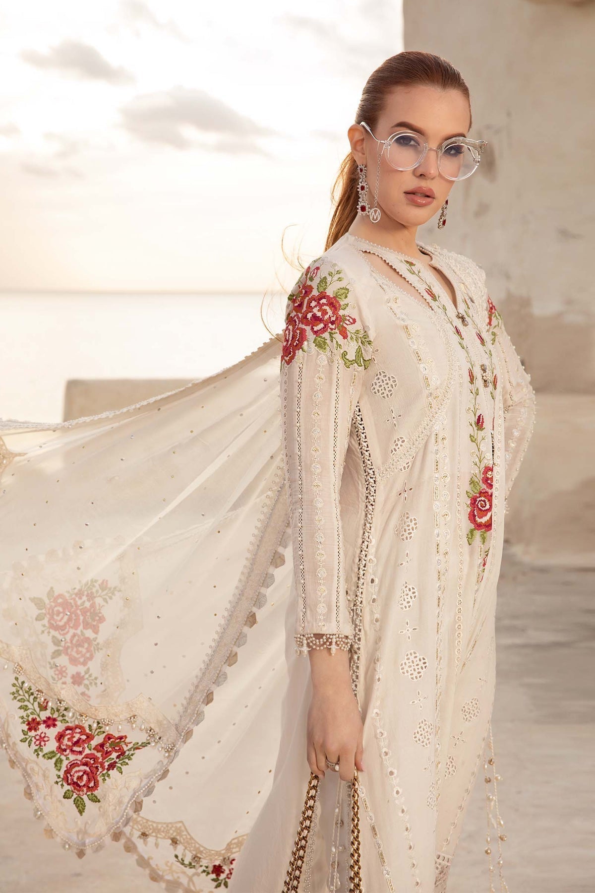 Maria B | Voyage a' Luxe Lawn | D-2412-A -  Maria B Luxury -  Agha Fabrics