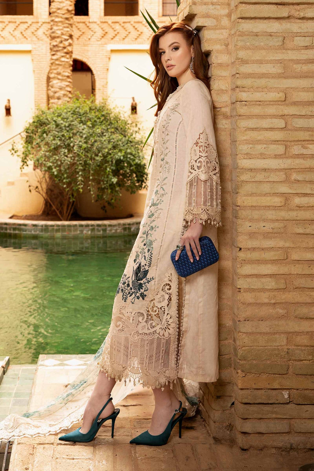 Maria B | Voyage a' Luxe Lawn | D-2414-B -  Maria B Luxury -  Agha Fabrics