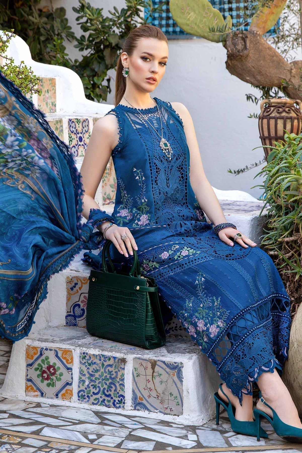 Maria B | Voyage a' Luxe Lawn | D-2415-A -  Maria B Luxury -  Agha Fabrics