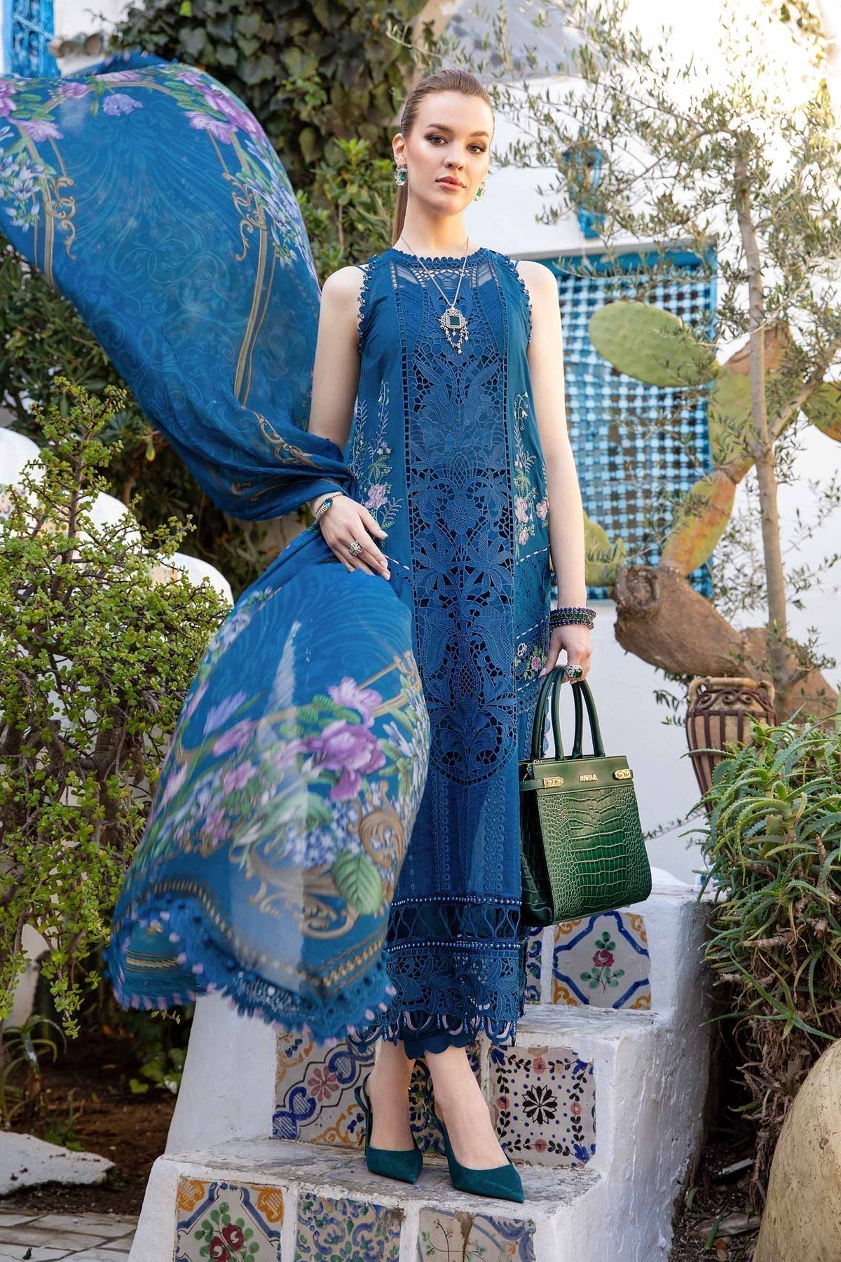 Maria B | Voyage a' Luxe Lawn | D-2415-A -  Maria B Luxury -  Agha Fabrics
