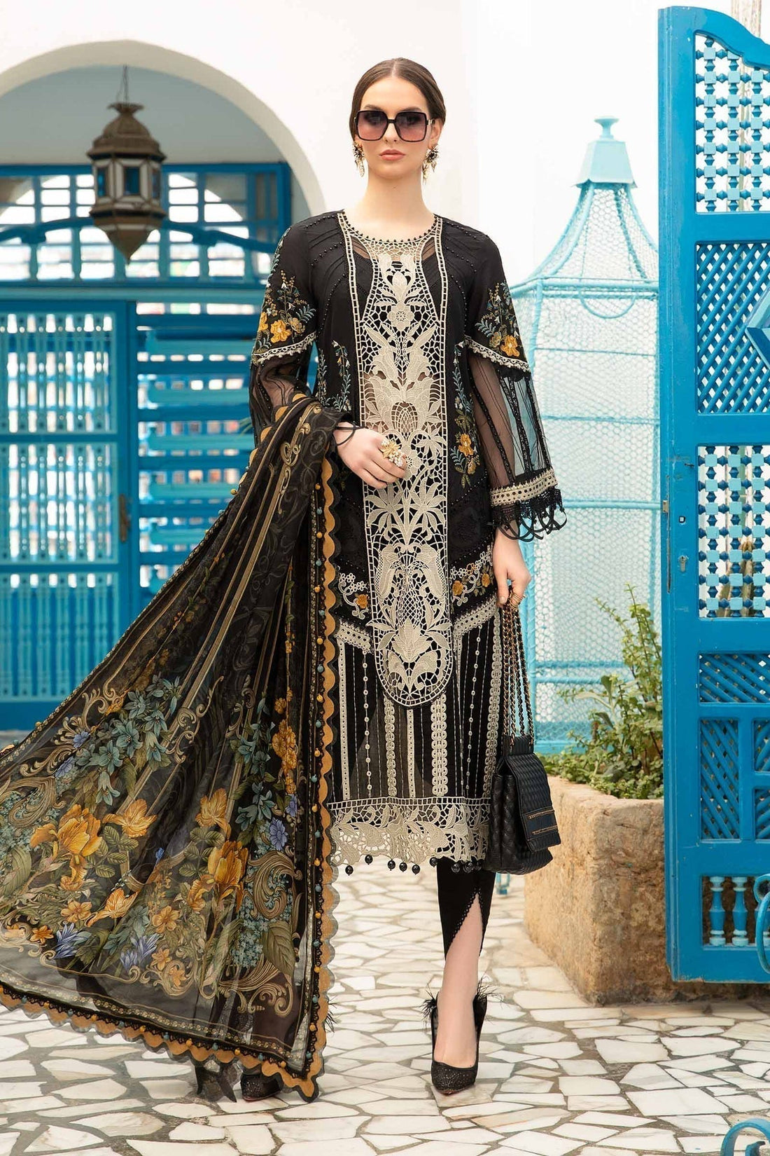 Maria B | Voyage a' Luxe Lawn | D-2415-B -  Maria B Luxury -  Agha Fabrics