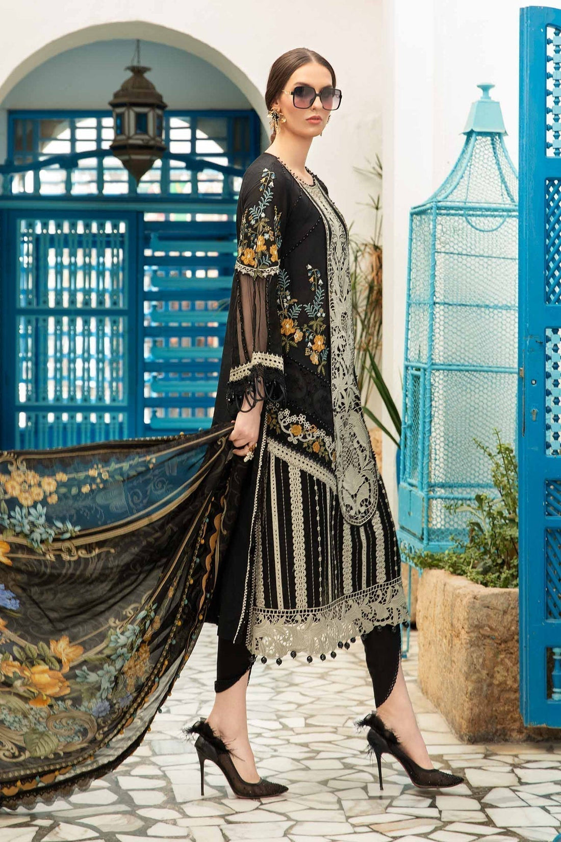 Maria B | Voyage a' Luxe Lawn | D-2415-B -  Maria B Luxury -  Agha Fabrics