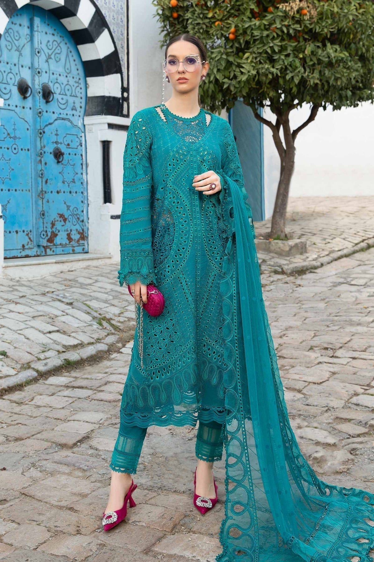 Maria B | Voyage a' Luxe Lawn | D-2402-A -  Maria B Luxury -  Agha Fabrics