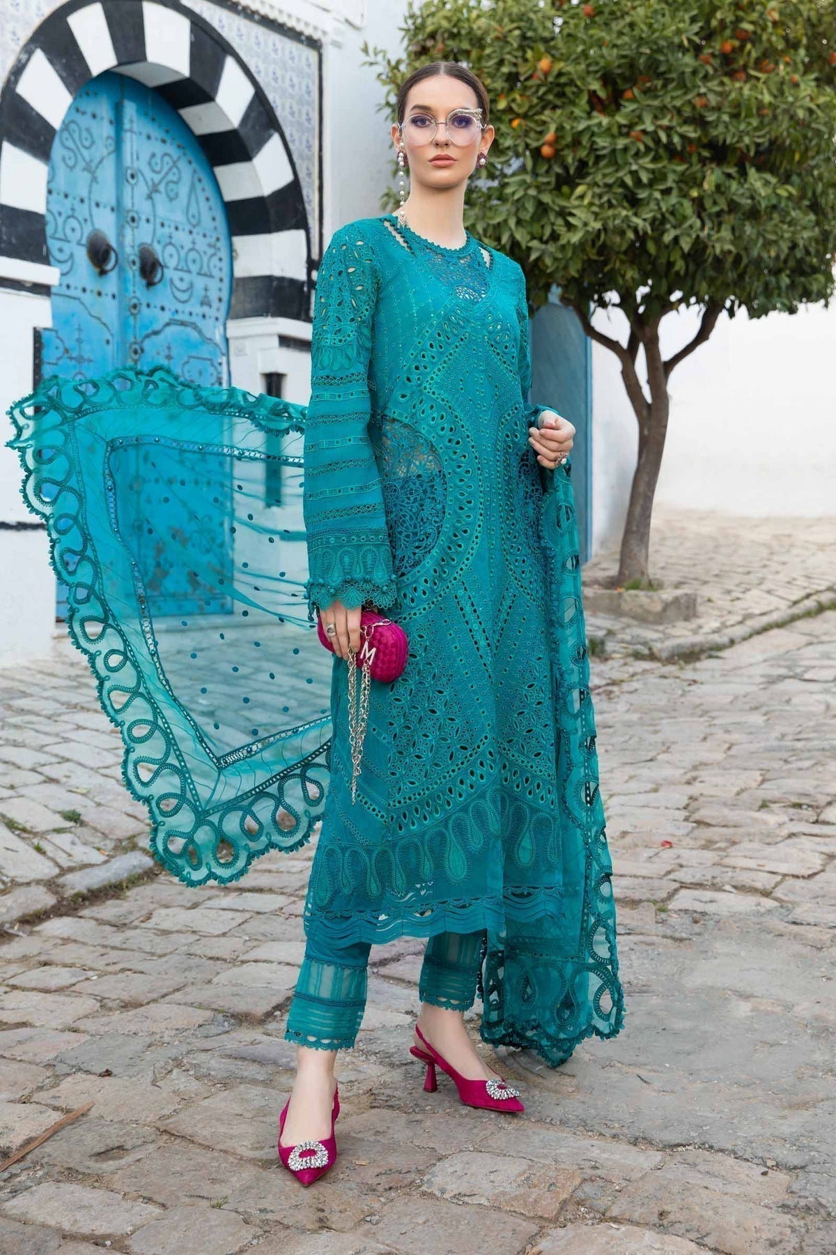 Maria B | Voyage a' Luxe Lawn | D-2402-A -  Maria B Luxury -  Agha Fabrics
