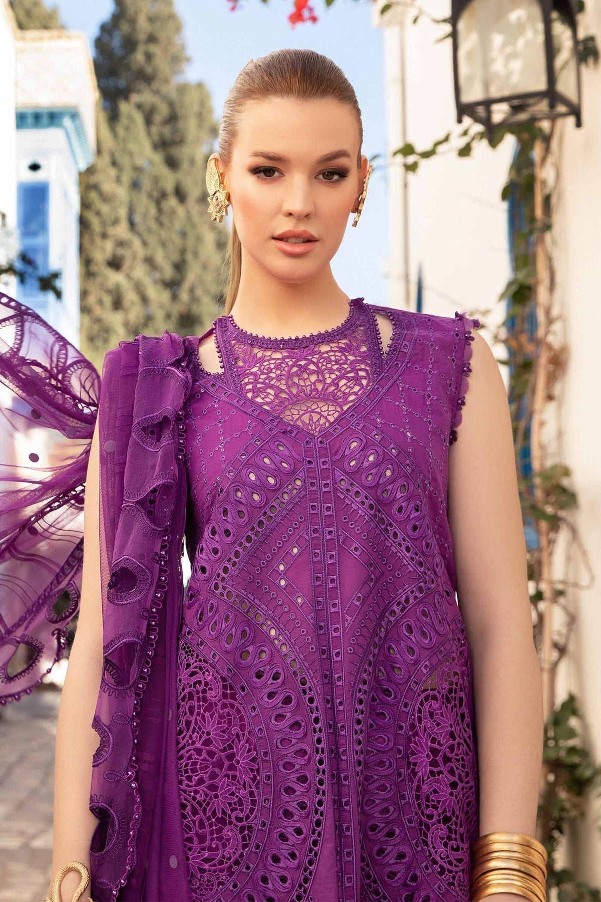 Maria B | Voyage a' Luxe Lawn | D-2402-B -  Maria B Luxury -  Agha Fabrics