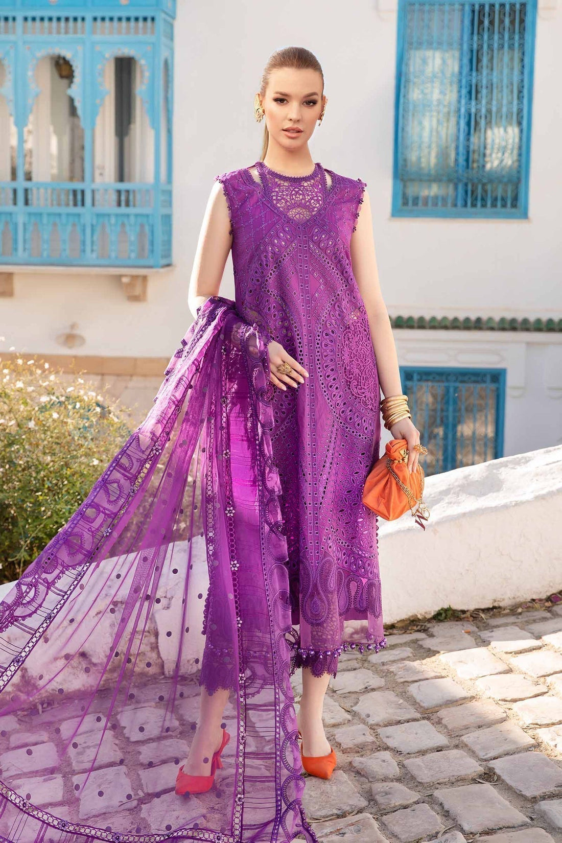 Maria B | Voyage a' Luxe Lawn | D-2402-B -  Maria B Luxury -  Agha Fabrics