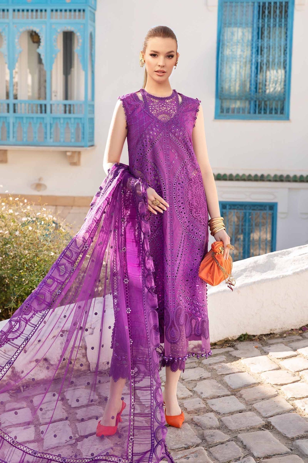 Maria B | Voyage a' Luxe Lawn | D-2402-B -  Maria B Luxury -  Agha Fabrics