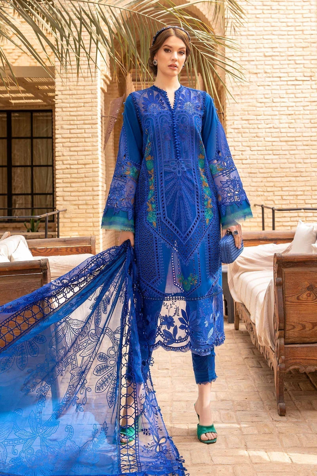 Maria B | Voyage a' Luxe Lawn | D-2404-B -  Maria B Luxury -  Agha Fabrics