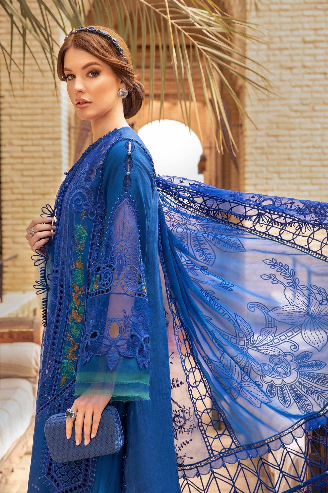 Maria B | Voyage a' Luxe Lawn | D-2404-B -  Maria B Luxury -  Agha Fabrics