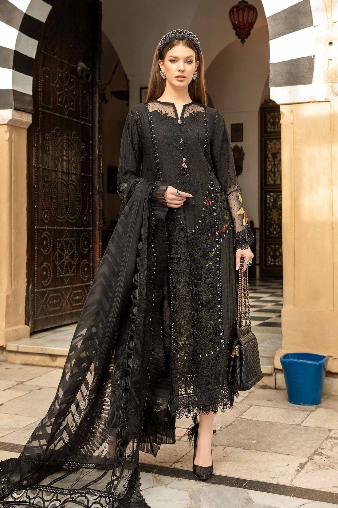 Maria B | Voyage a' Luxe Lawn | D-2408-B -  Maria B Luxury -  Agha Fabrics