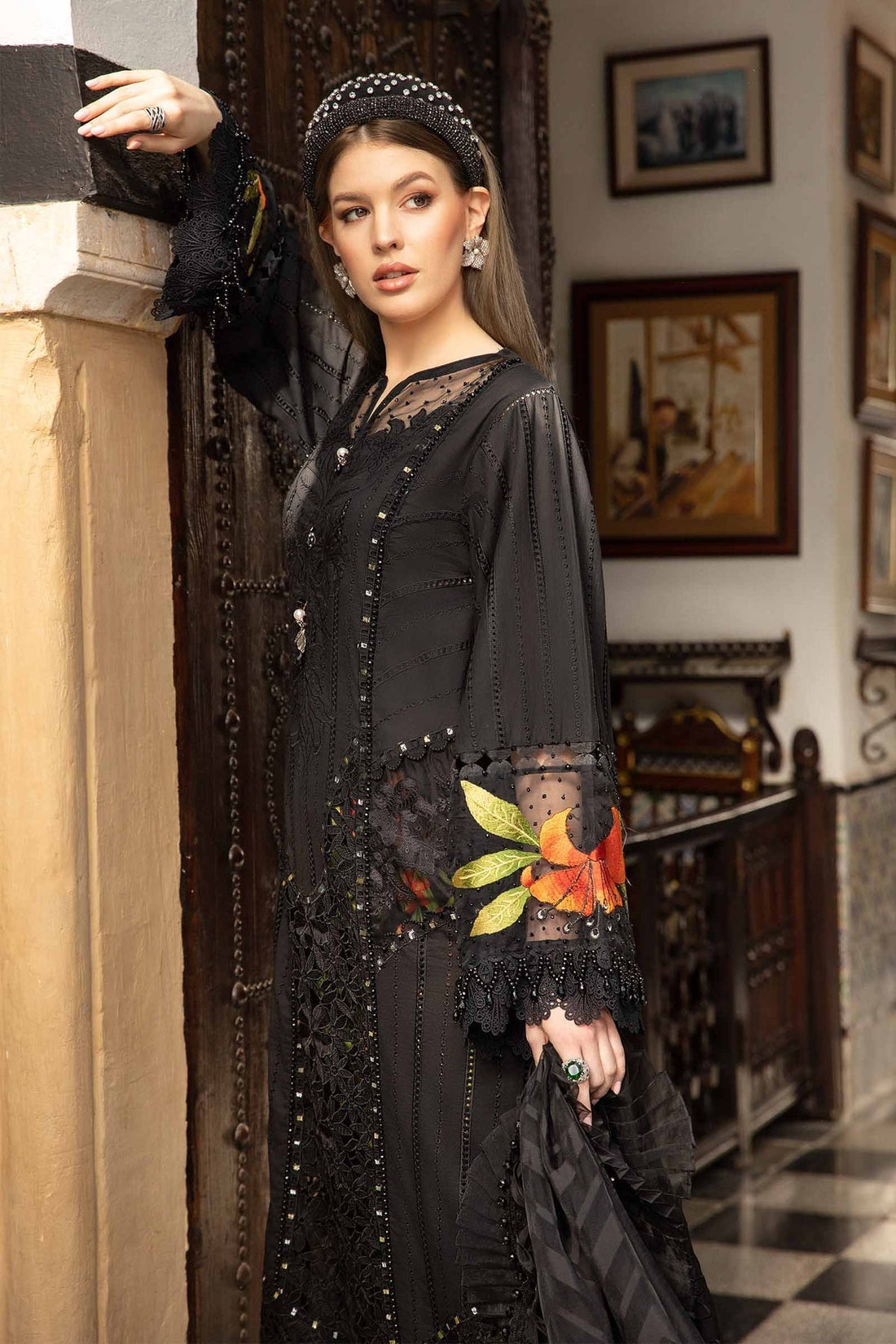 Maria B | Voyage a' Luxe Lawn | D-2408-B -  Maria B Luxury -  Agha Fabrics