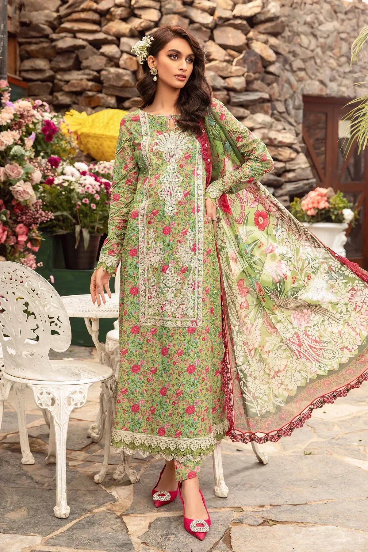 Maria B | M Prints Spring 24 | MPT-2113-B -  Maria B Luxury -  Agha Fabrics