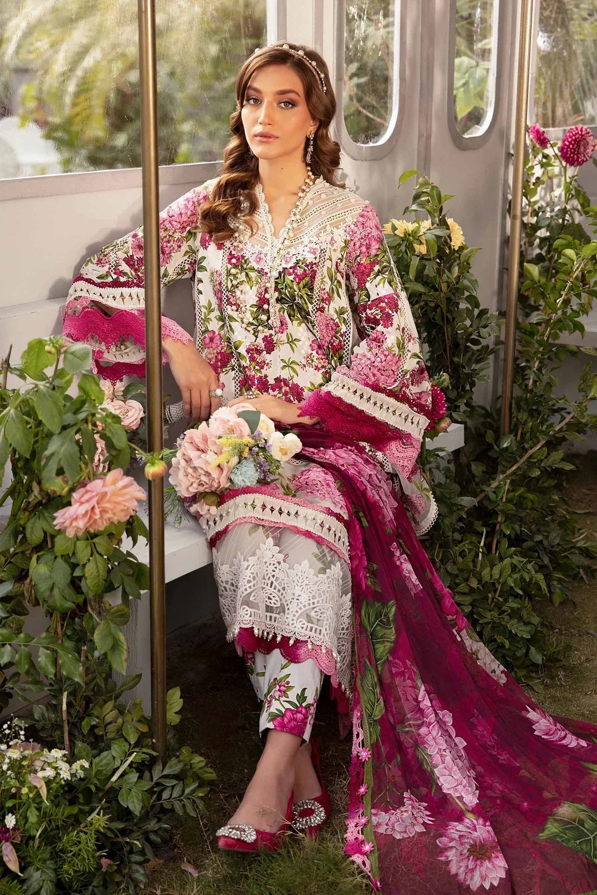 Maria B | M Prints Spring 24 | MPT-2102-A -  Maria B Luxury -  Agha Fabrics