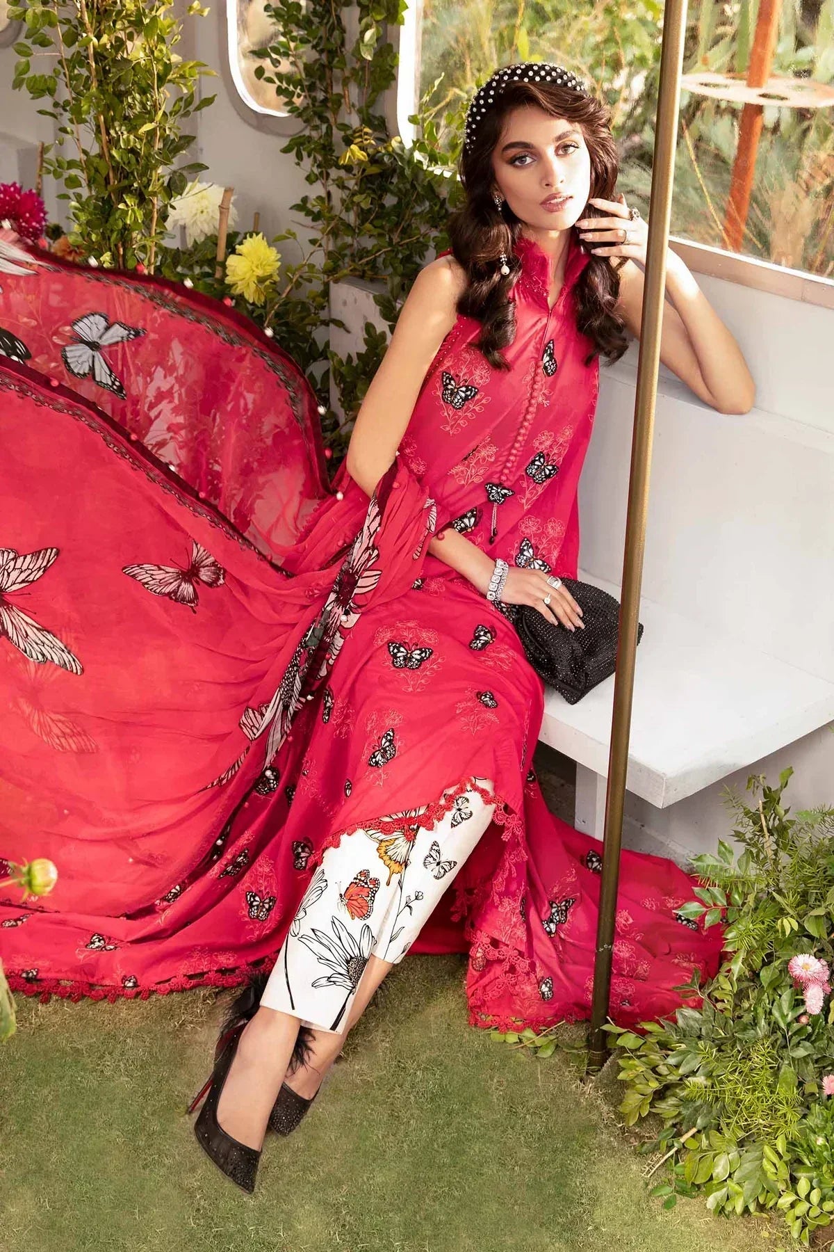 Maria B | M Prints Spring 24 | MPT-2105-A -  Maria B Luxury -  Agha Fabrics