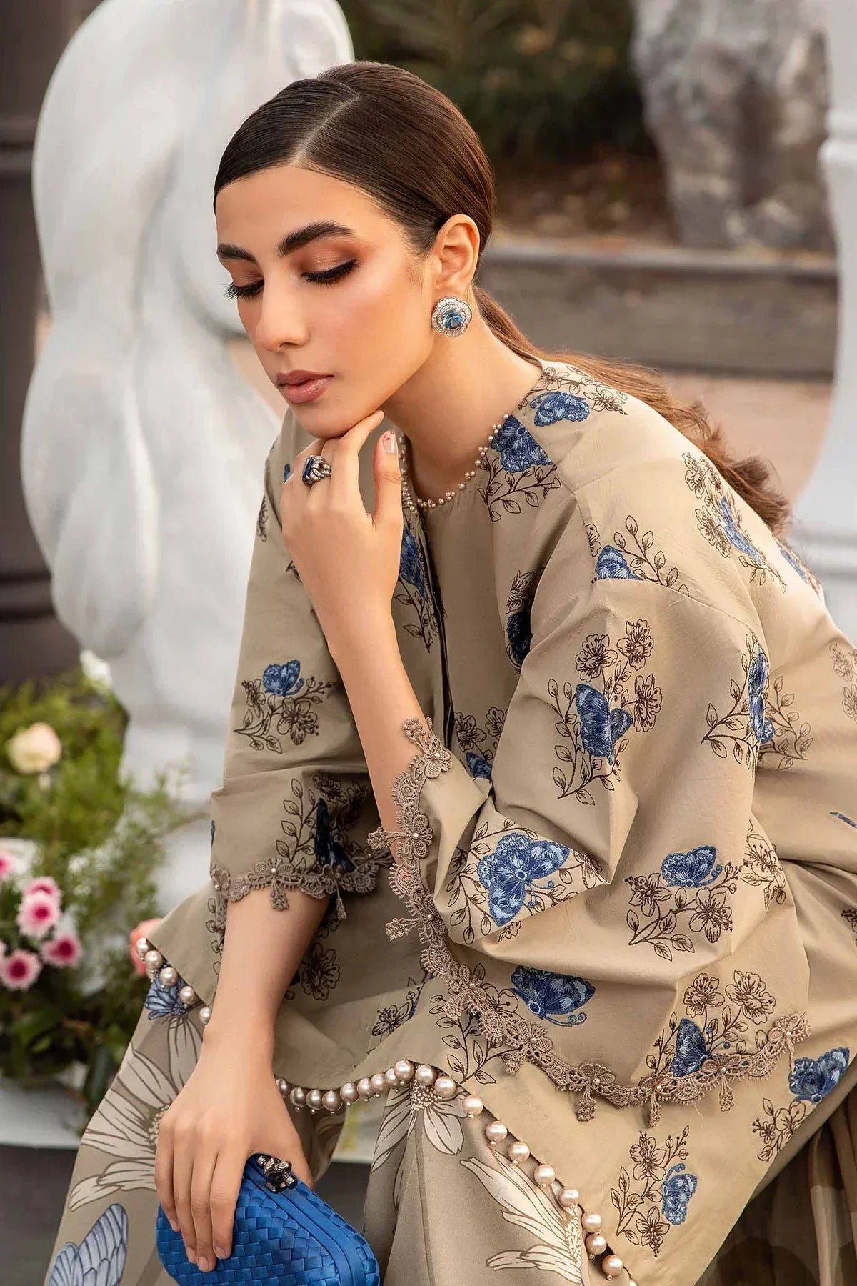 Maria B | M Prints Spring 24 | MPT-2105-B -  Maria B Luxury -  Agha Fabrics