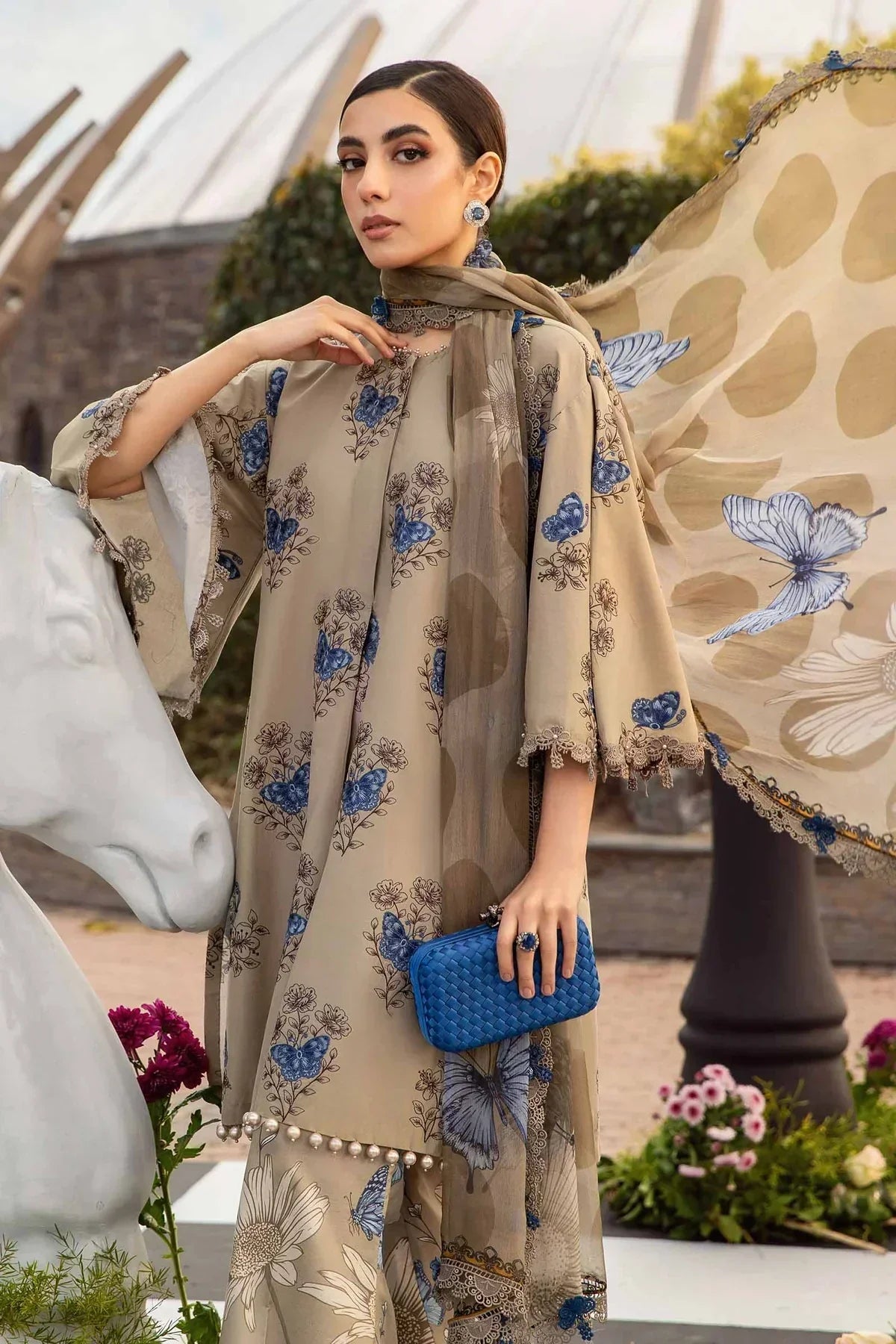 Maria B | M Prints Spring 24 | MPT-2105-B -  Maria B Luxury -  Agha Fabrics