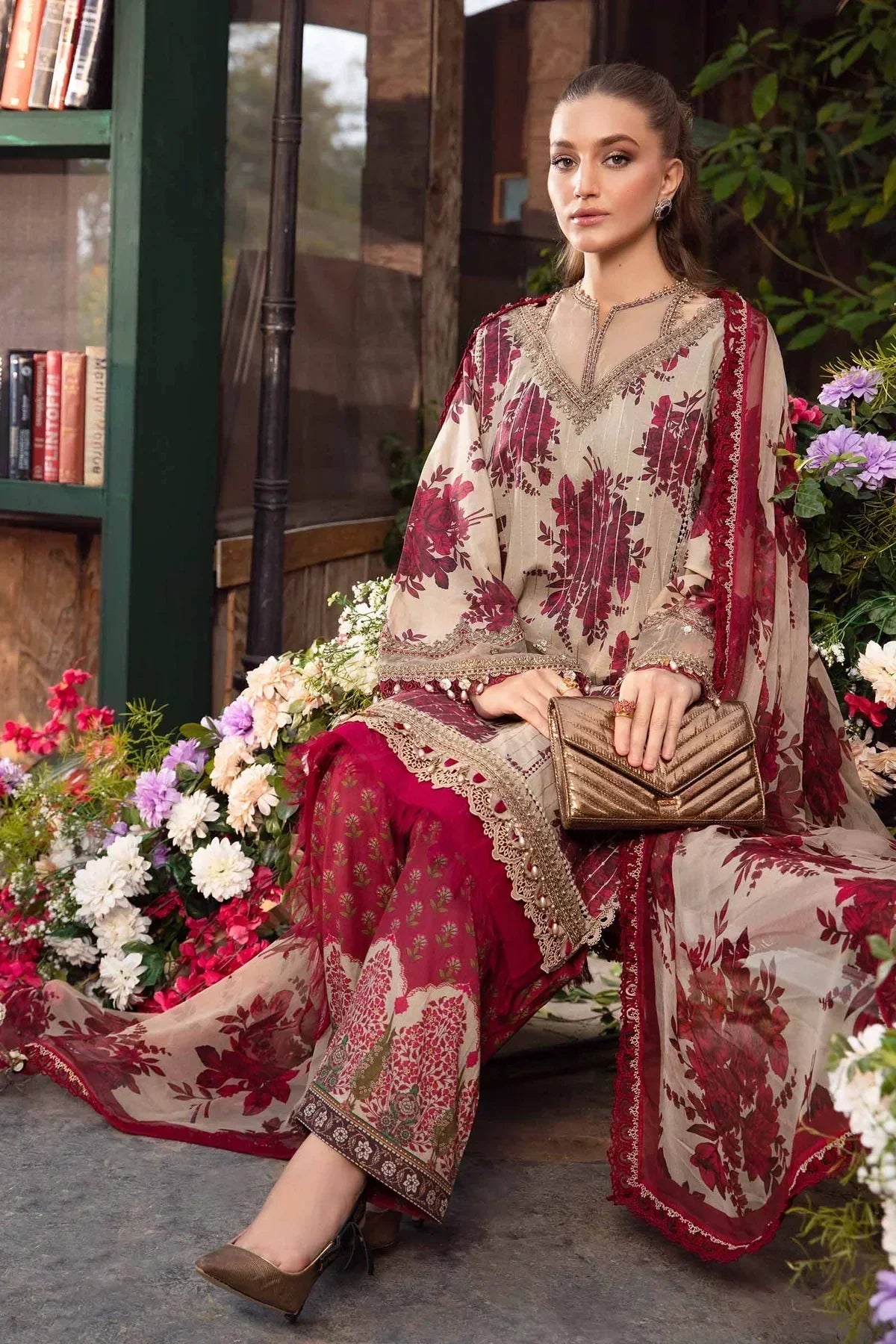 Maria B | M Prints Spring 24 | MPT-2110-A -  Maria B Luxury -  Agha Fabrics