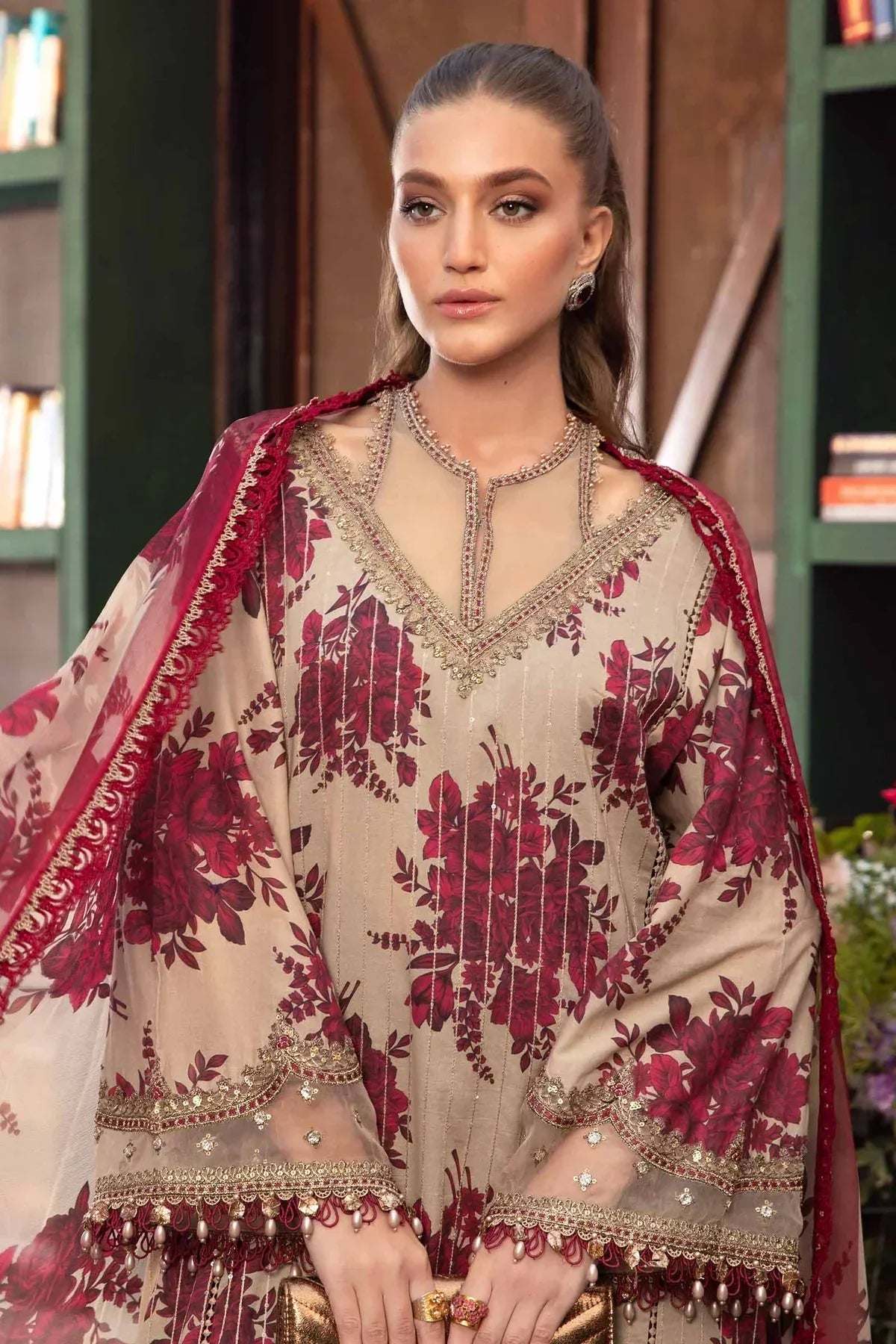 Maria B | M Prints Spring 24 | MPT-2110-A -  Maria B Luxury -  Agha Fabrics