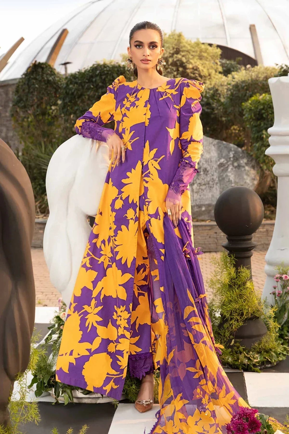 Maria B | M Prints Spring 24 | MPT-2111-A -  Maria B Luxury -  Agha Fabrics