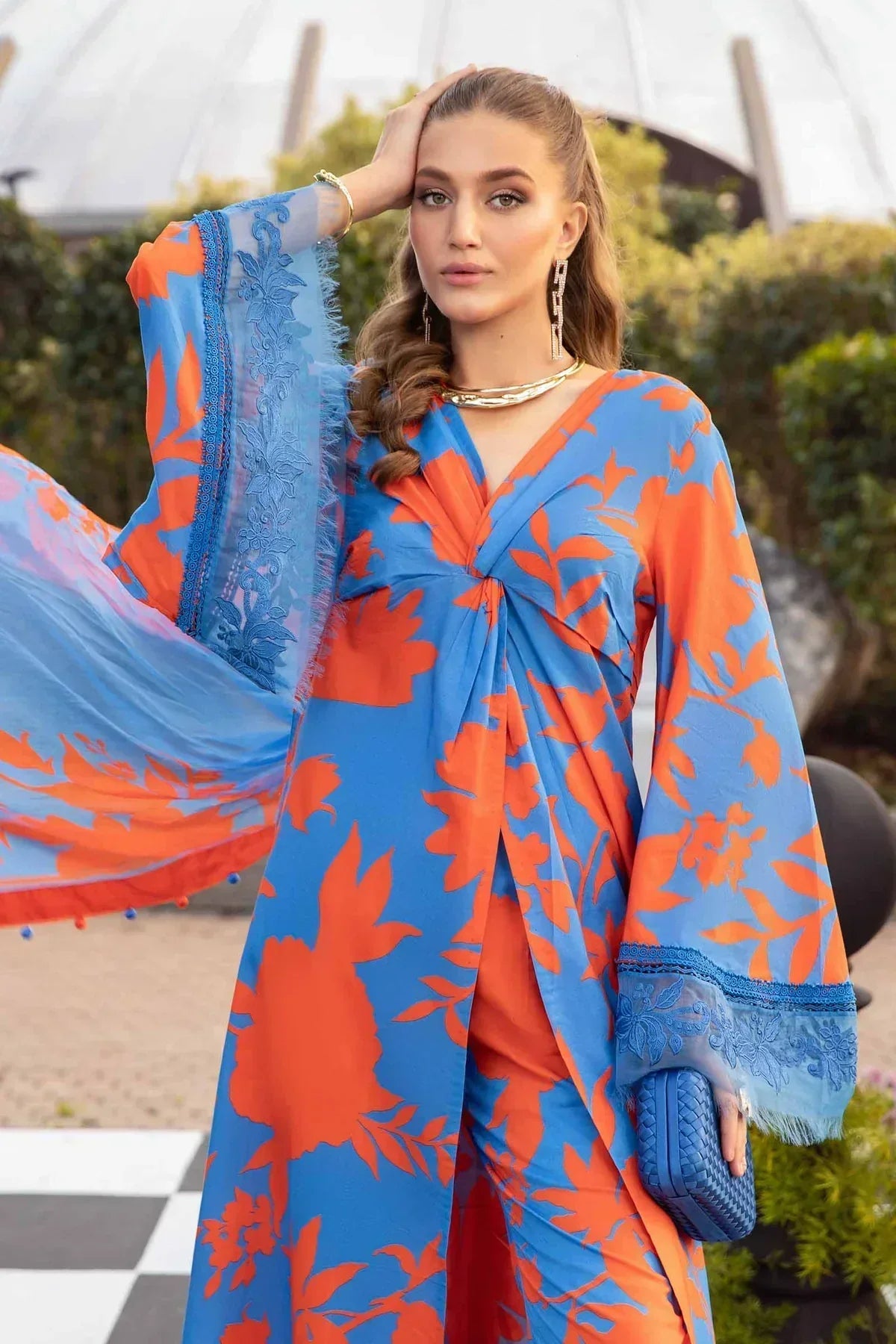 Maria B | M Prints Spring 24 | MPT-2111-B -  Maria B Luxury -  Agha Fabrics