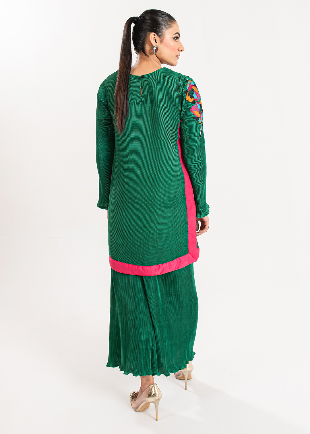 Maria Osama Khan | Claire Pleated Silk | Ivy -  Maria Osama Khan Formal -  Agha Fabrics