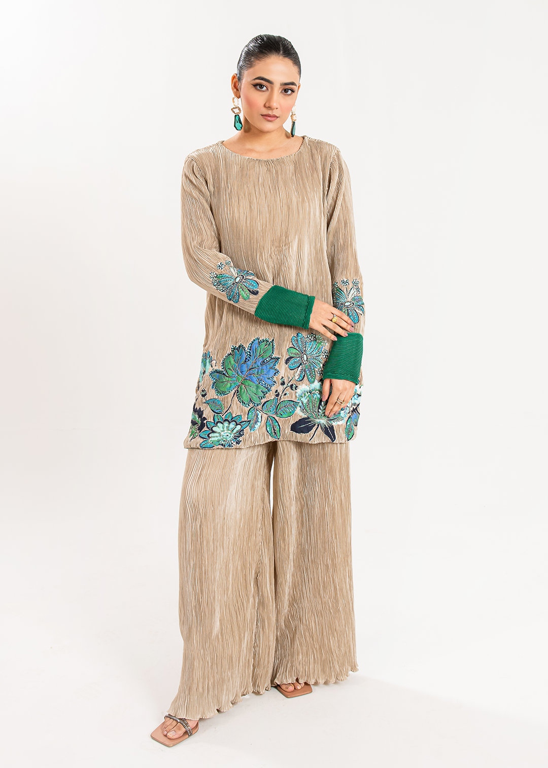 Maria Osama Khan | Claire Pleated Silk | Stardust -  Maria Osama Khan Formal -  Agha Fabrics