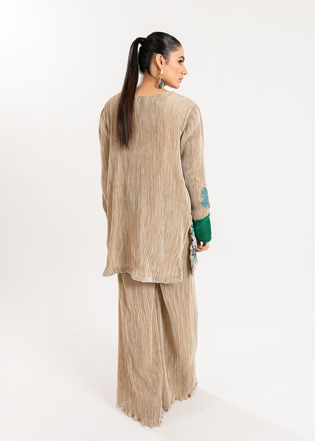Maria Osama Khan | Claire Pleated Silk | Stardust - Official Maria Osama Khan - Agha Fabrics UK