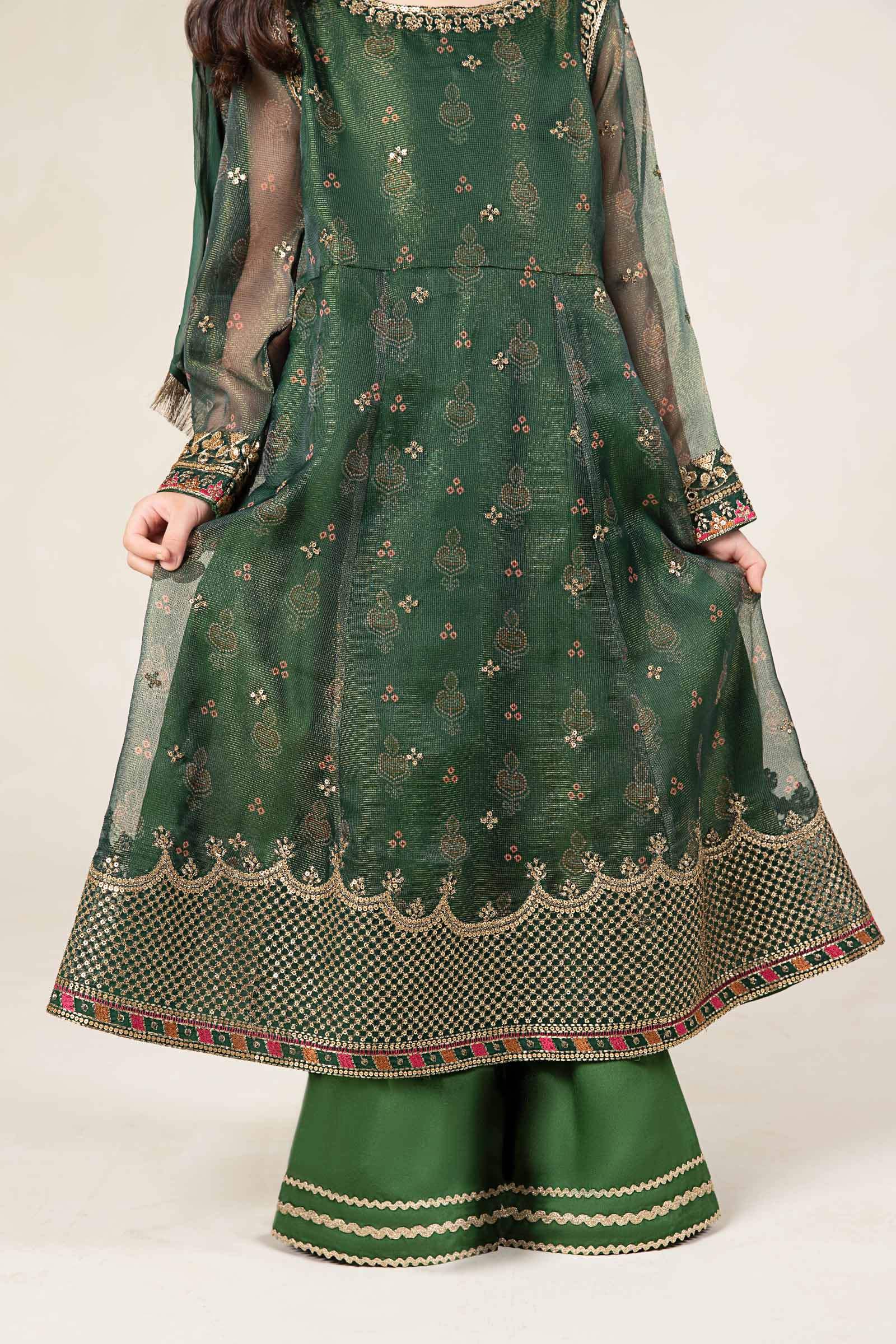 Maria B | Girls | MKS-W24-01 (Green) -  Maria B Maria B Kids - Original Designer Dress - House of Maryam
