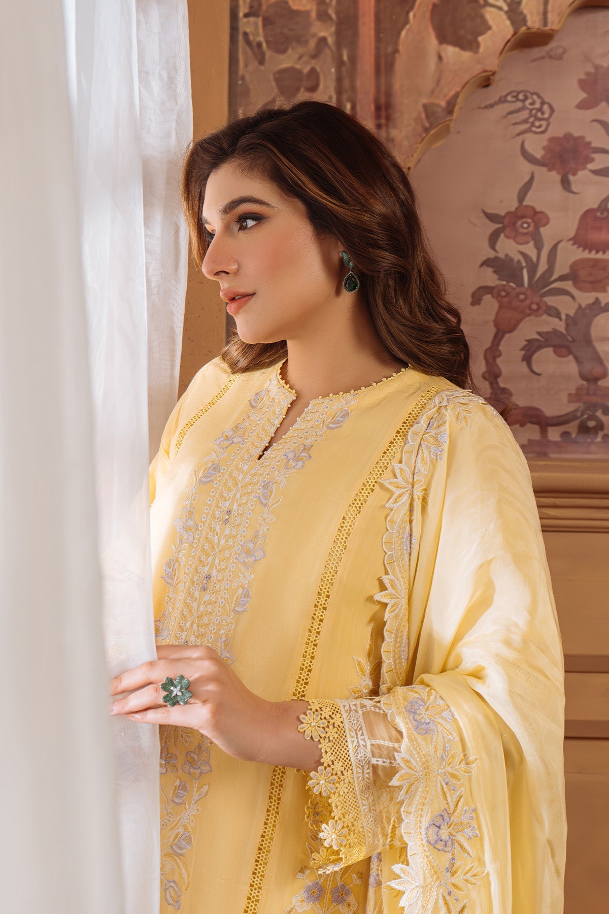Sahar | Festive Edit Ready to Wear | Pale Primrose - RTW
