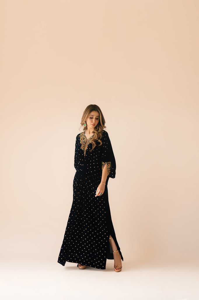 Sammy K | Velvet Festive Edit | Navy Blue Caftan