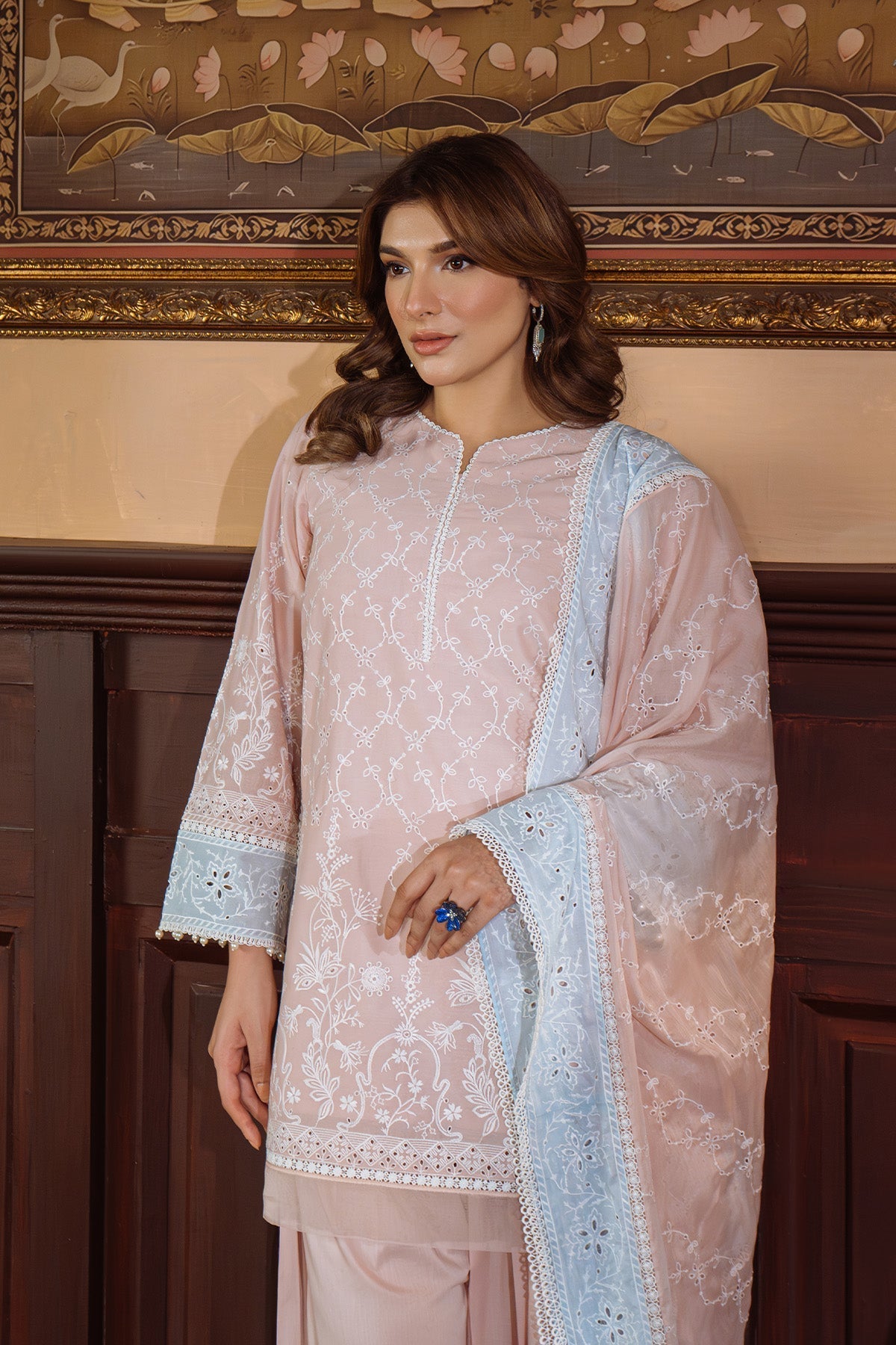 Sahar | Festive Edit Ready to Wear | Pastel Rose - RTW
