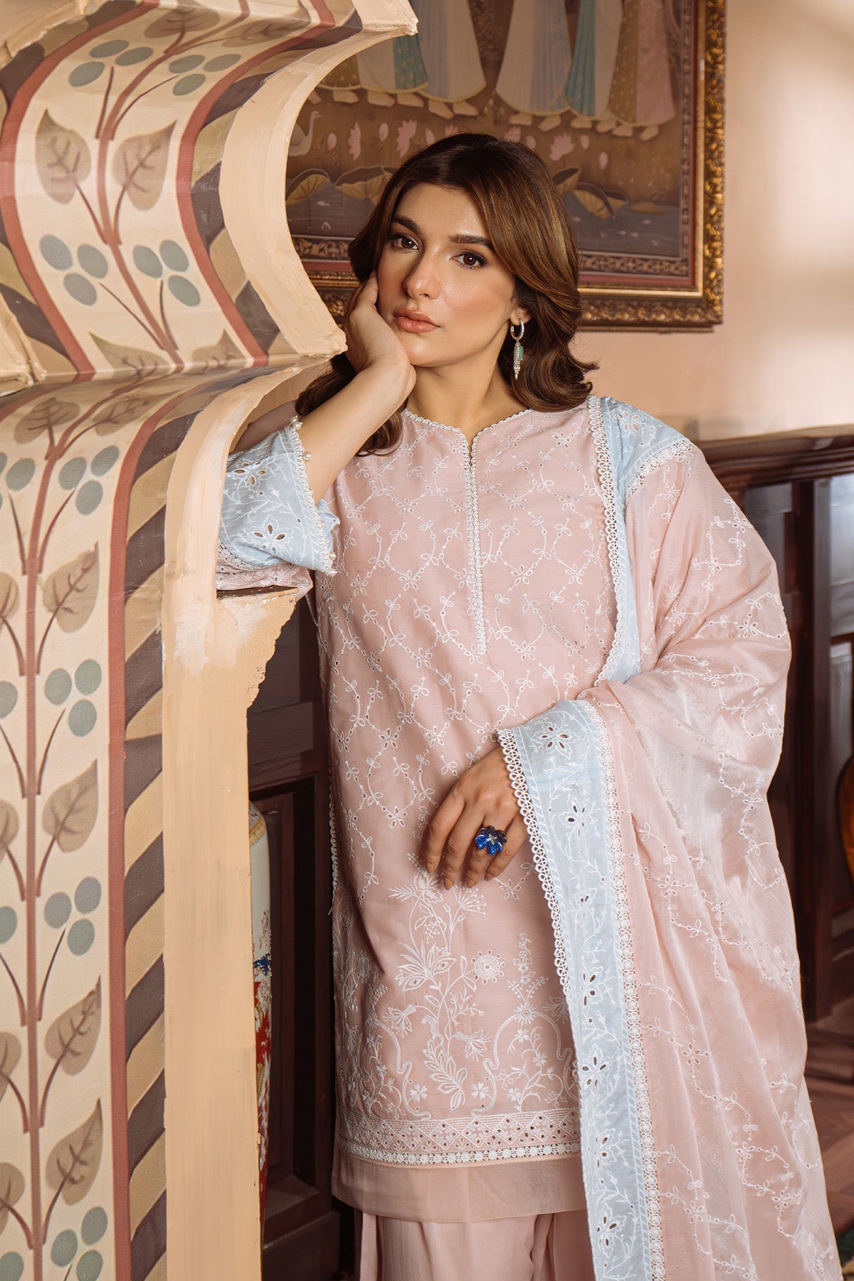 Sahar | Festive Edit Ready to Wear | Pastel Rose - RTW