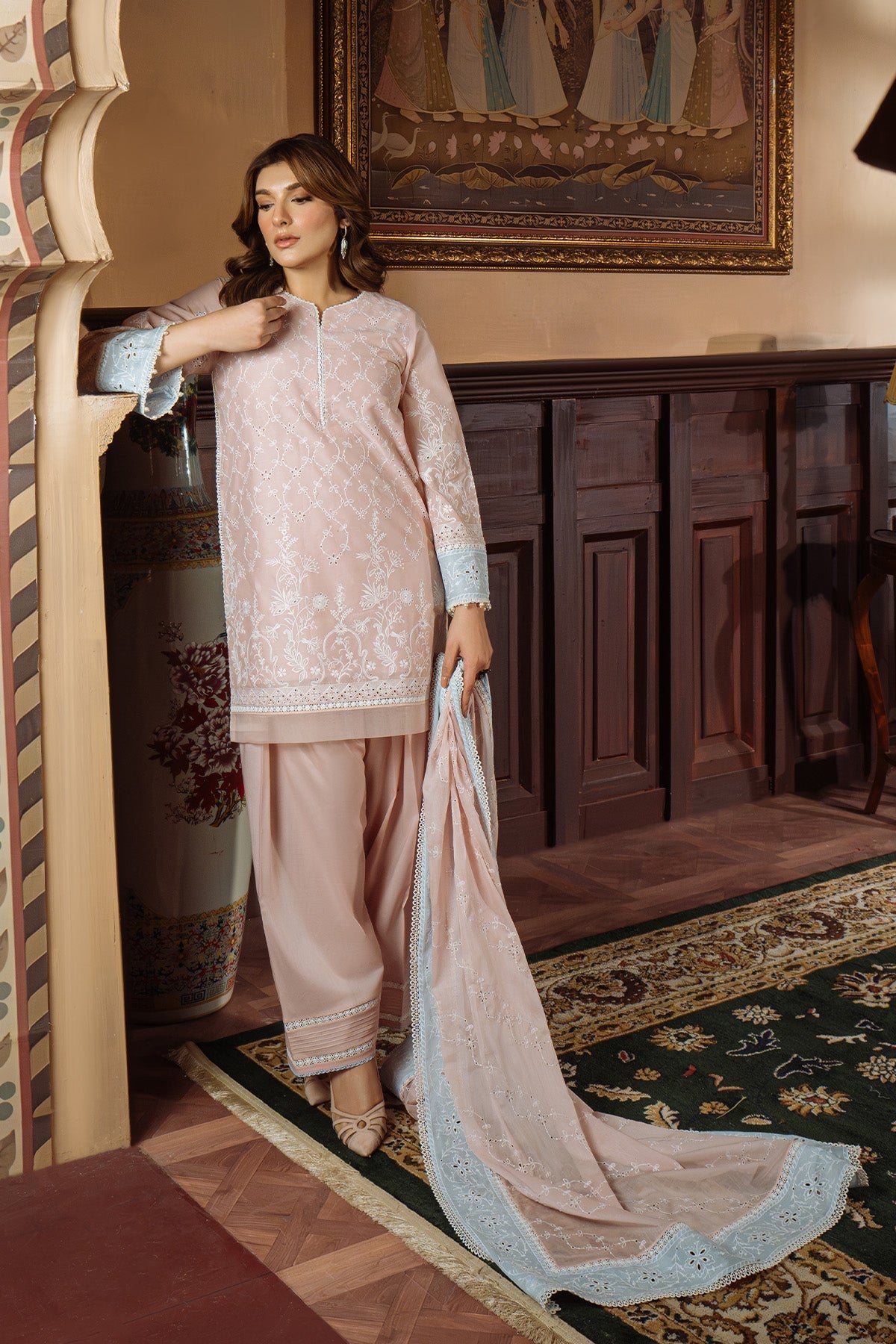 Sahar | Festive Edit Ready to Wear | Pastel Rose - RTW