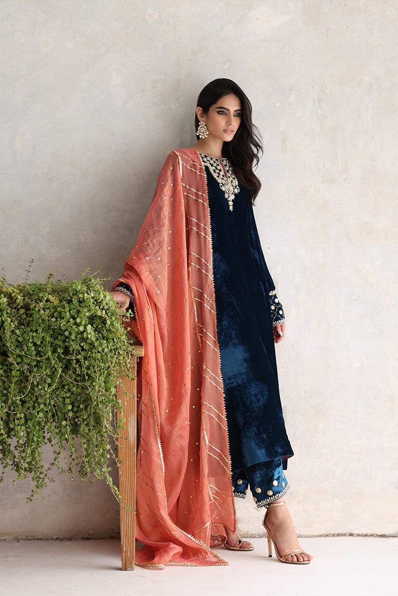 Sana Abbas | Velvet Formals | NINA - Official Sana Abbas - Agha Fabrics UK