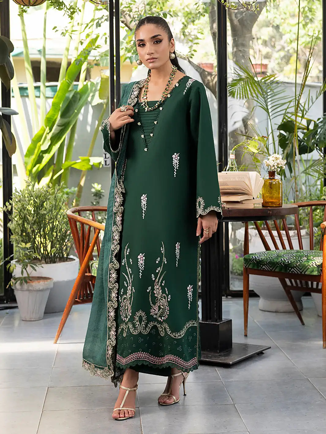 Izel | Meadow Muse Embroidered Lawn 25 | NOORE - Official Izel - Agha Fabrics UK
