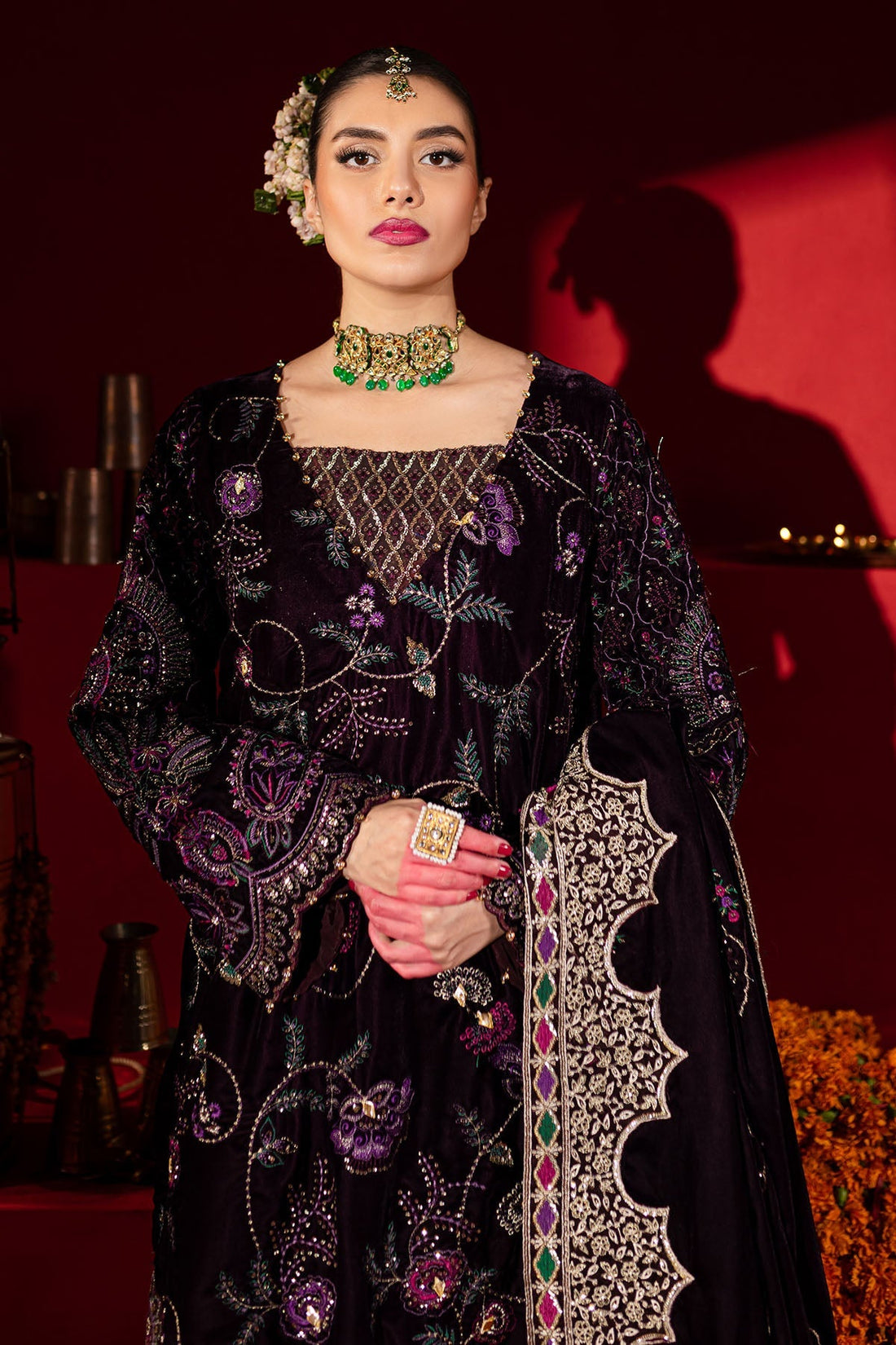 Nureh | Maya Velvet | NW-91 - Official Nureh - Agha Fabrics UK