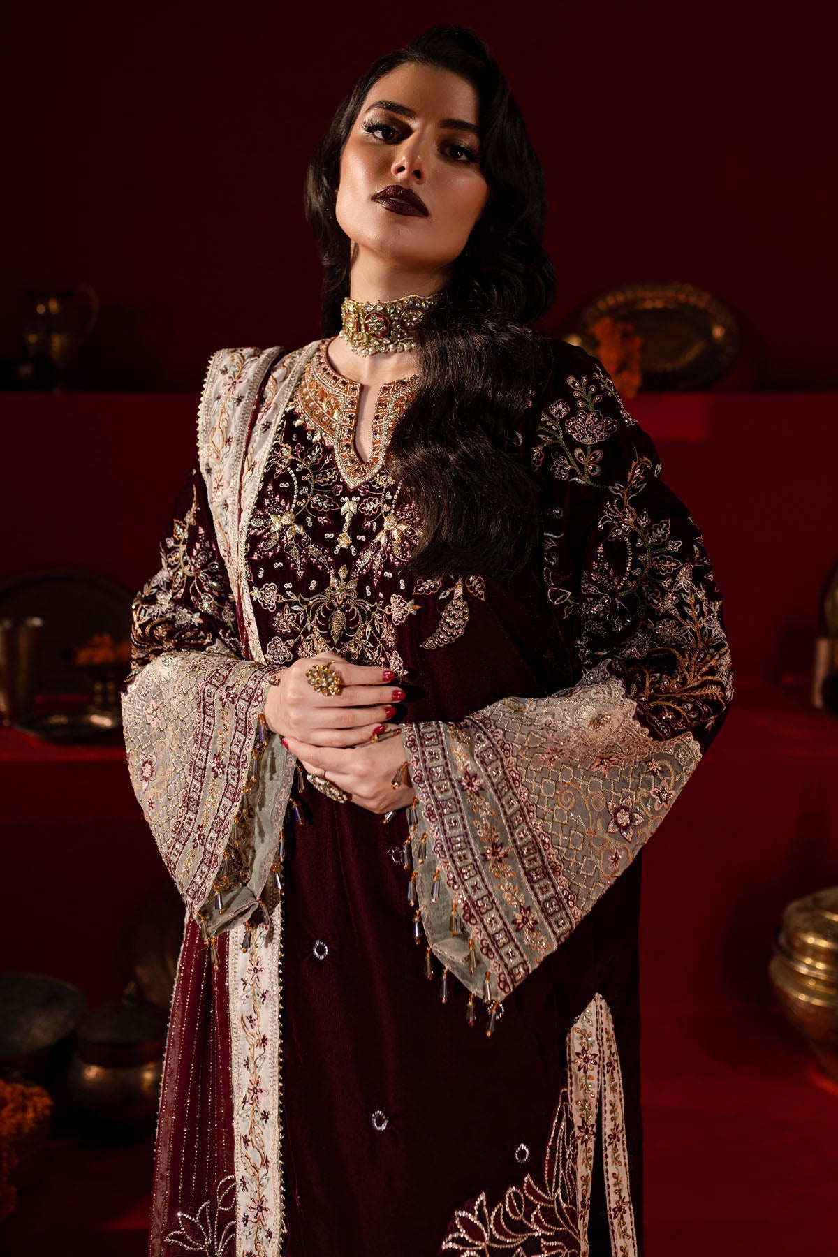 Nureh | Maya Velvet | NW-89 - Official Nureh - Agha Fabrics UK