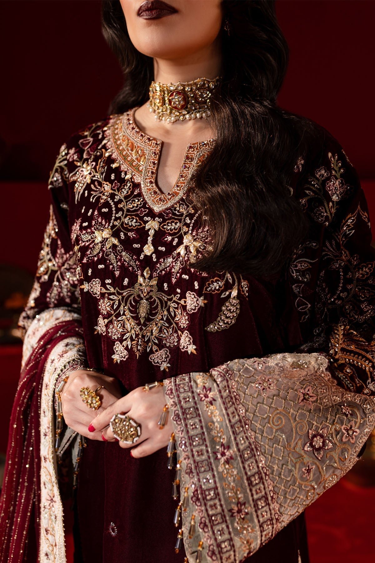 Nureh | Maya Velvet | NW-89 - Official Nureh - Agha Fabrics UK