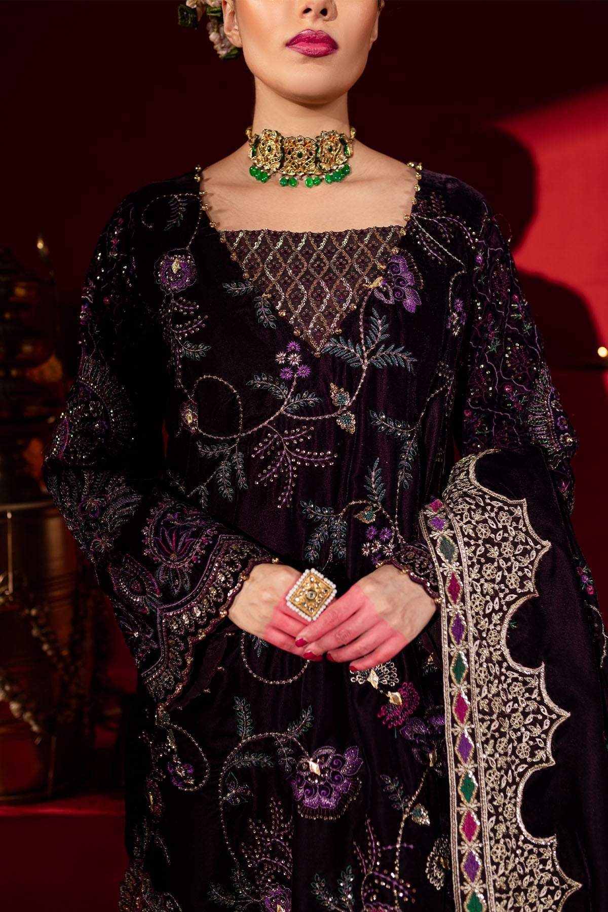 Nureh | Maya Velvet | NW-91 - Official Nureh - Agha Fabrics UK