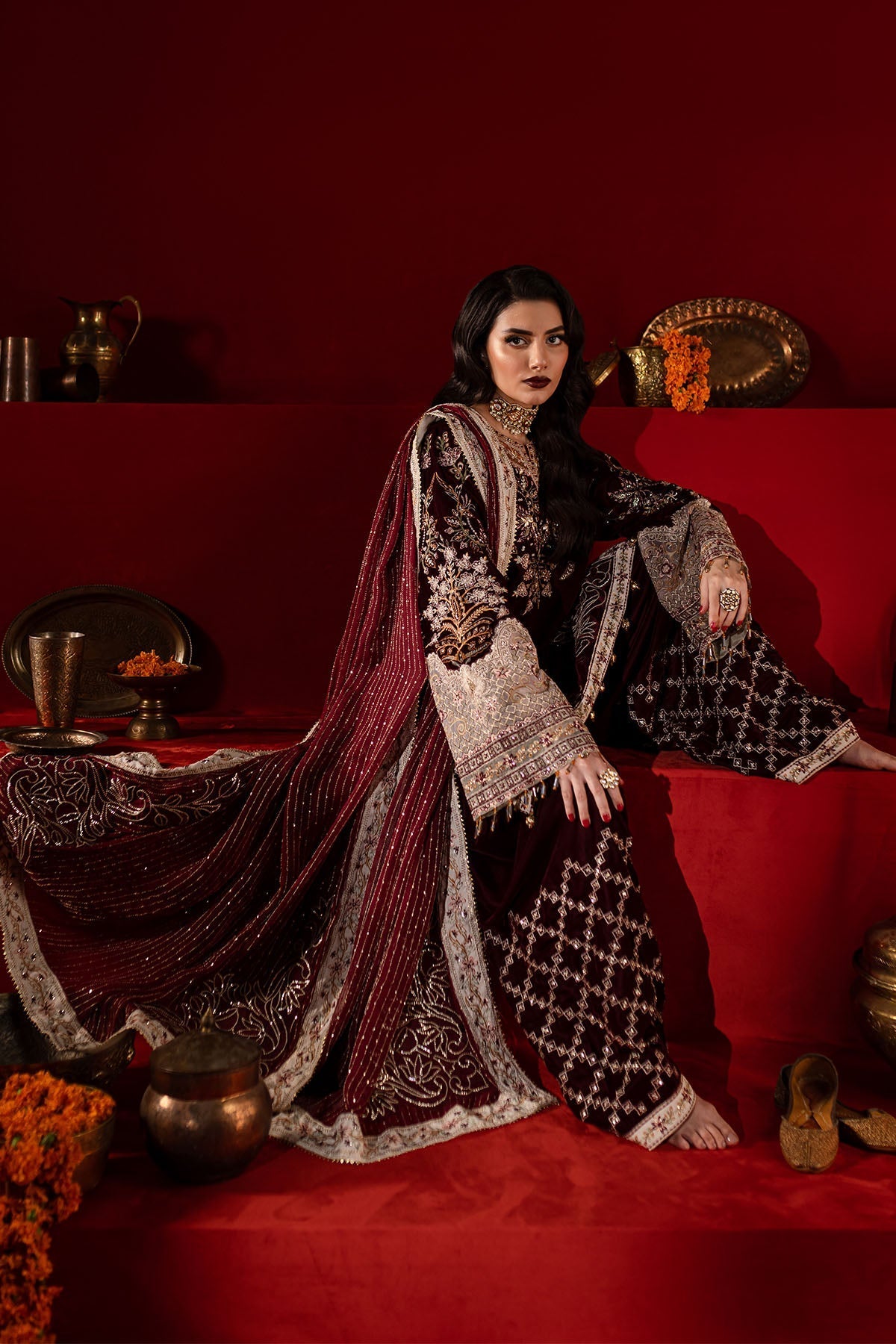 Nureh | Maya Velvet | NW-89 - Official Nureh - Agha Fabrics UK