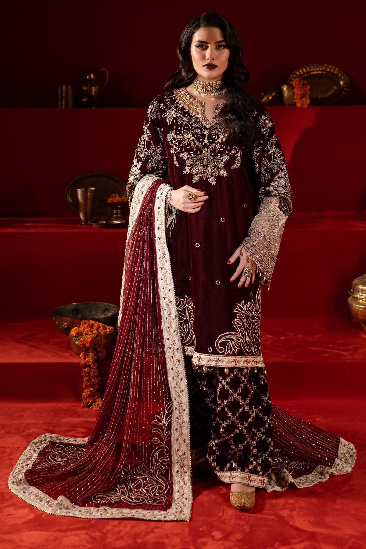 Nureh | Maya Velvet | NW-89 - Official Nureh - Agha Fabrics UK