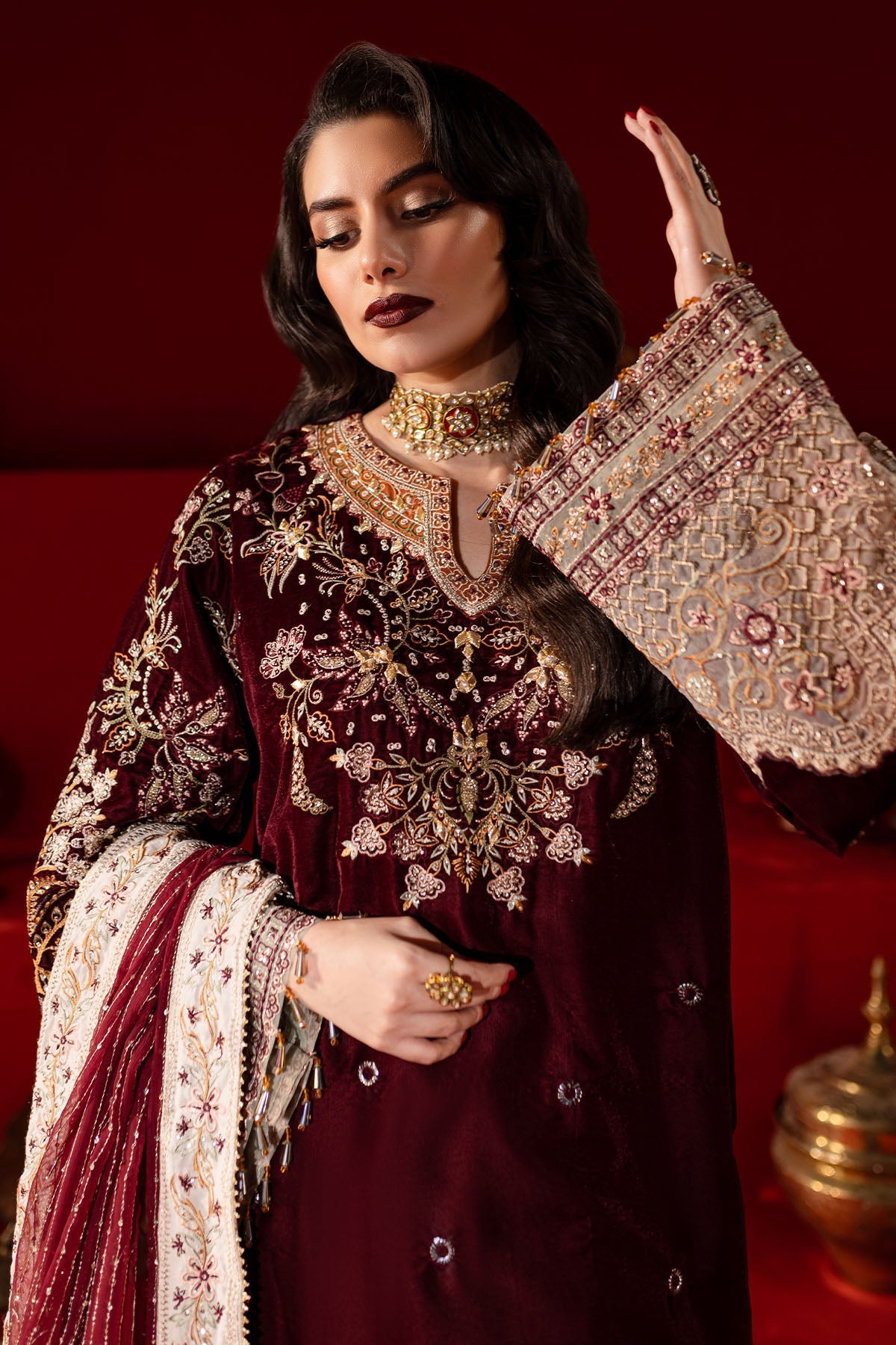 Nureh | Maya Velvet | NW-89 - Official Nureh - Agha Fabrics UK