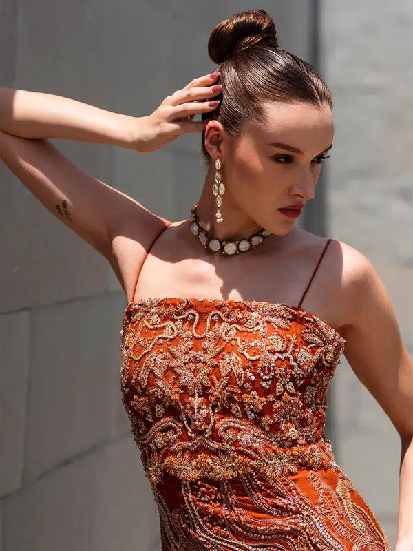 Epoque | Ciel Luxury Couture | Ochre - Official Epoque - Agha Fabrics UK