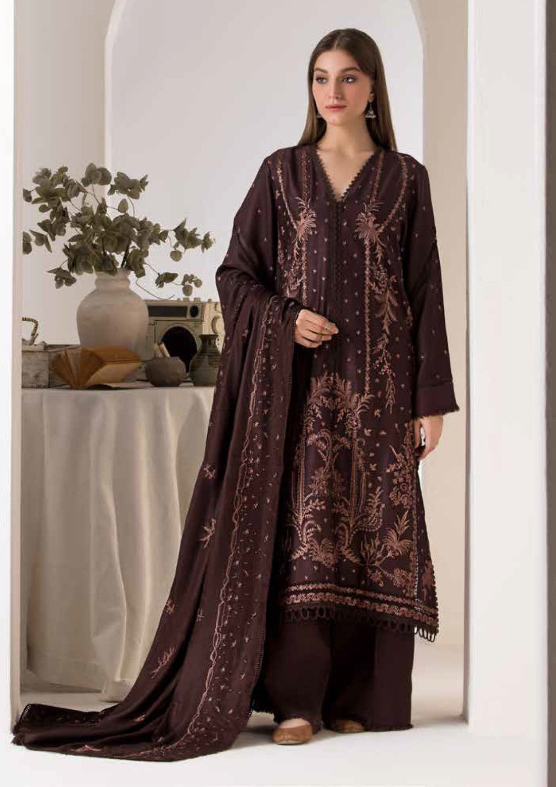 Winter Collection - Sobia Nazir - Winter Shawl - D#02B - Official Sobia Nazir - Agha Fabrics UK
